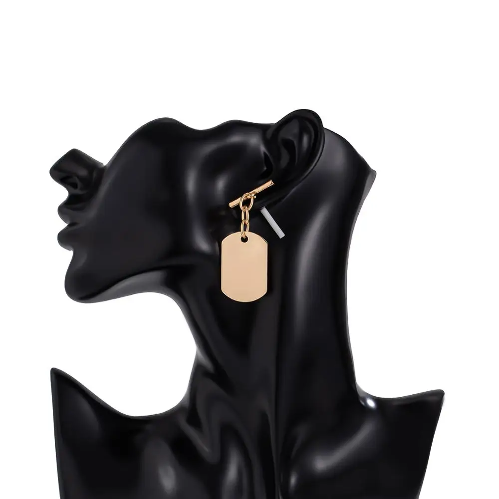 

IngeSight.Z Steampunk Gold Color Bar Drop Dangle Earrings Geometric Square Hanging Earrings for Women Jewelry Oorbellen Brincos