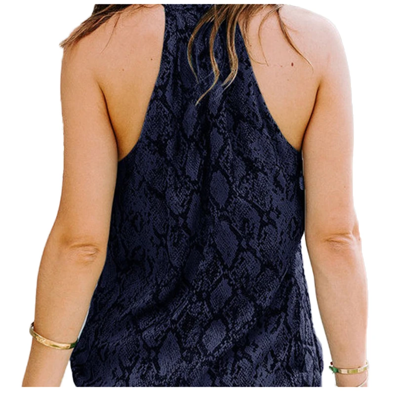

Ladies Elegant Irregular Print Halter Sleeveless Vest Summer Women Hot Chic Slim Tops Outfits S-3XL
