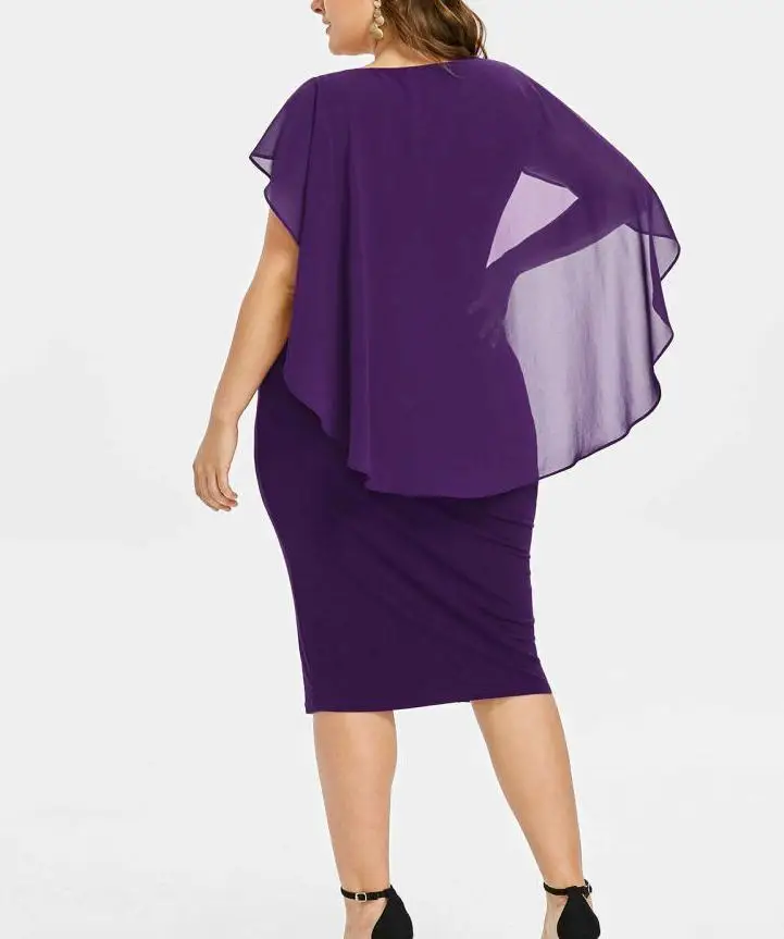 5xl шифоновая блузка пикантные вечерние Ночное платье размера плюс платье на весну и лето, вечернее облегающее платье, большие размеры для женщин, платье для офиса, работы большой vestidos