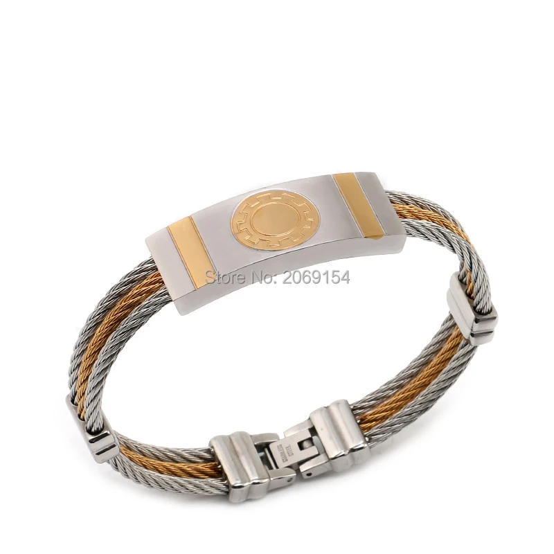 Золотые ювелирные изделия очаровательный браслет для мужчин из нержавеющей