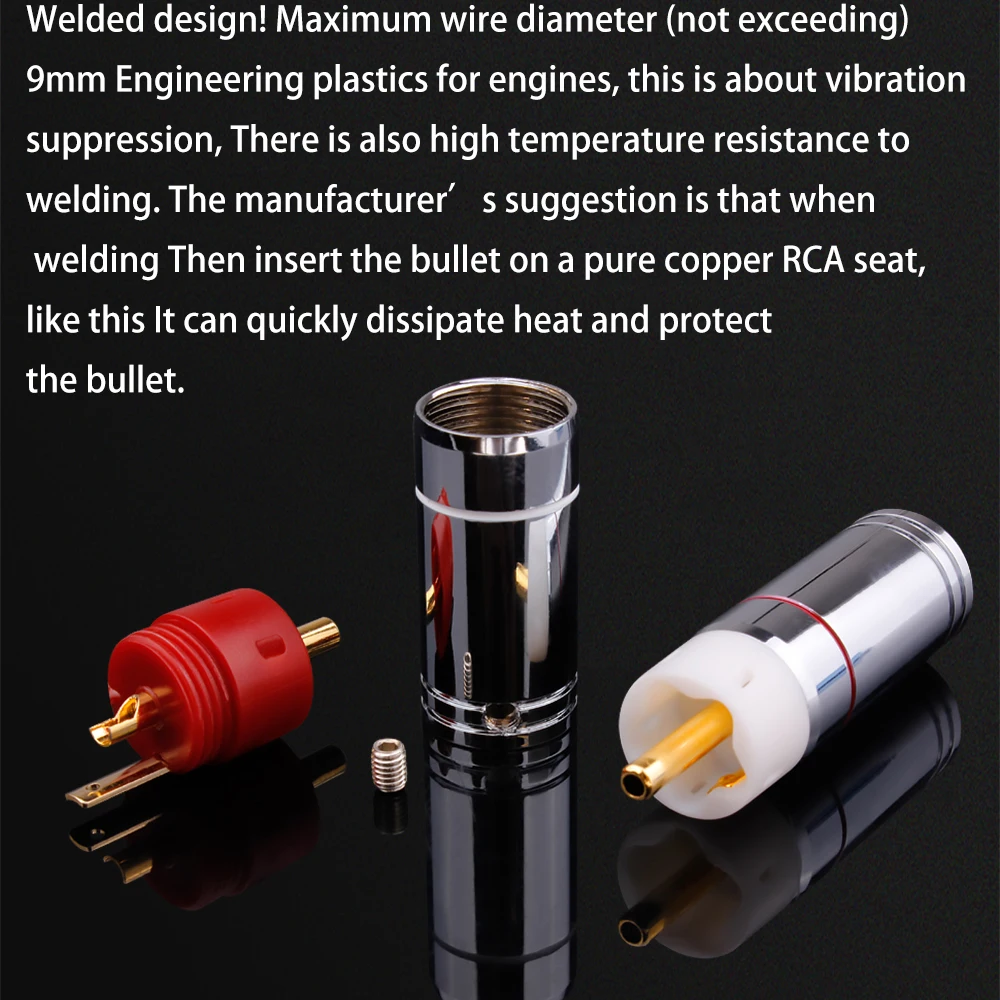 4 шт. Позолоченные Латунные разъемы Rca 9 мм | Электроника