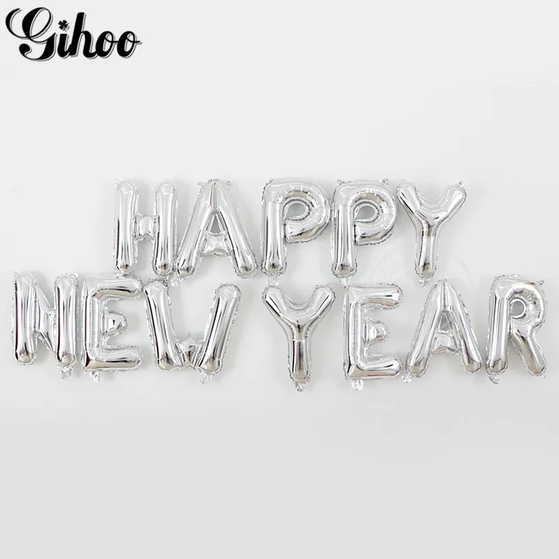 

Happy New Year Letter Foil Balloons 16inch Colorful Rose Gold Christmas Decorations 2020 New Year Party Supplies Big Event Gifts