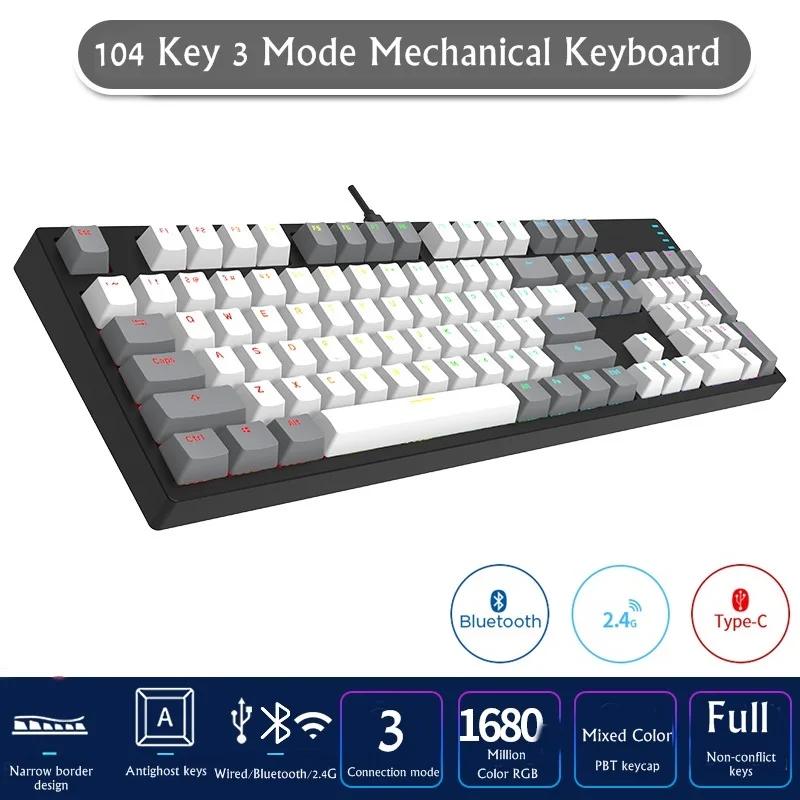 Новая беспроводная Bluetooth клавиатура FL-Esports F11 Plus/2 4G Проводная Механическая с тремя