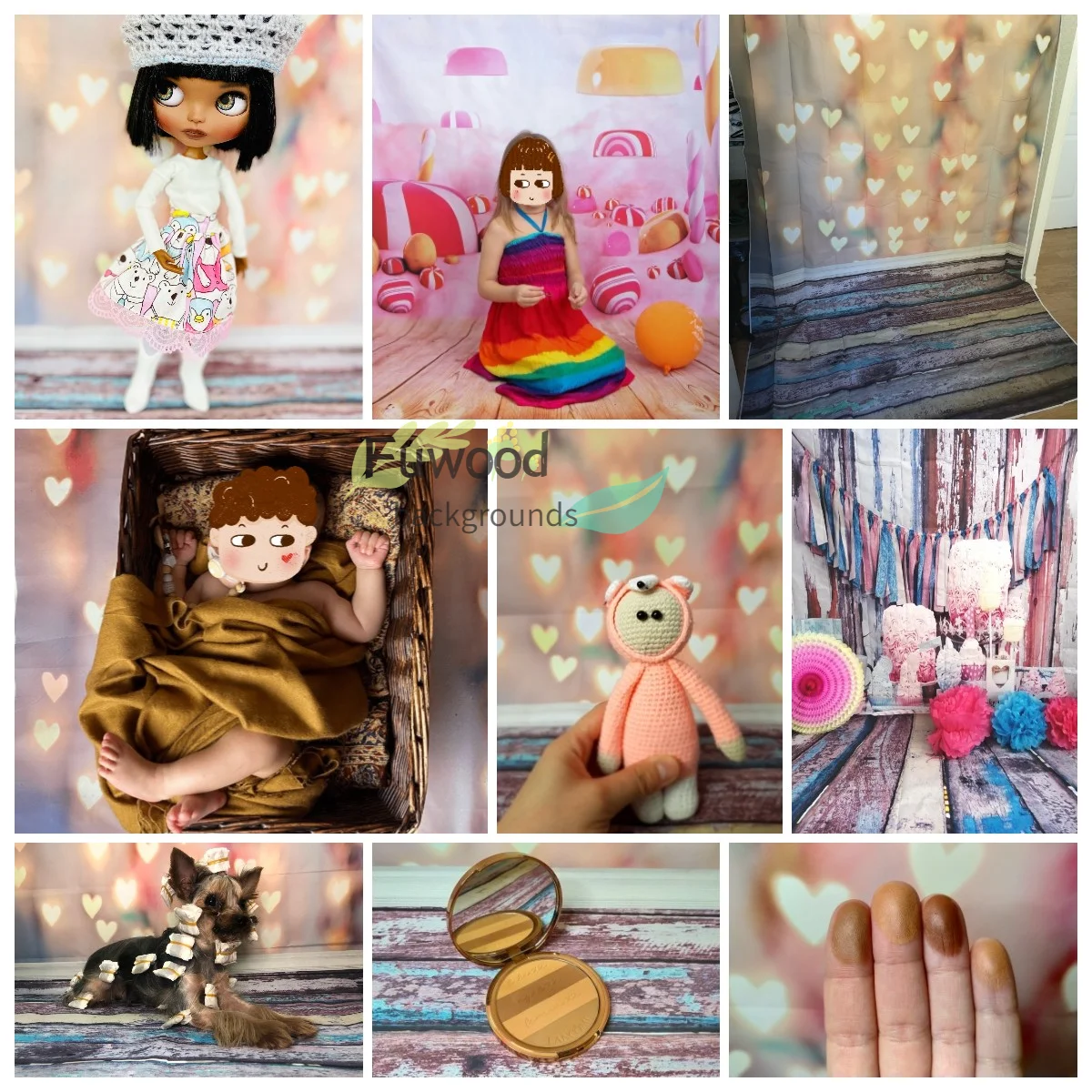 Фоны Heart Bokeh настенный фон для фотосъемки фоны дети ребенок день рождения