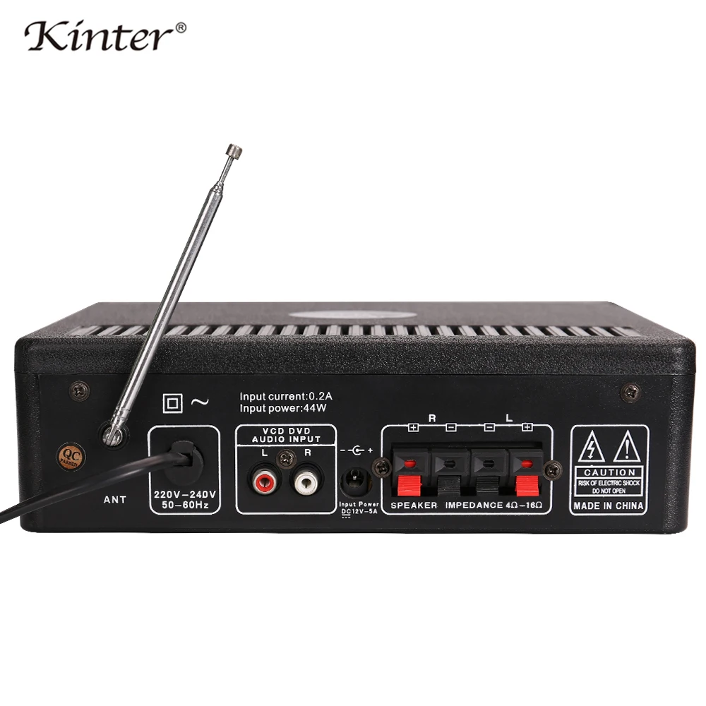 Kinter-011 hifi стерео звук караоке усилитель аудио 2,0 канальный источник питания AC и DC12V предложение USB SD Mic вход использовать в домашних условиях