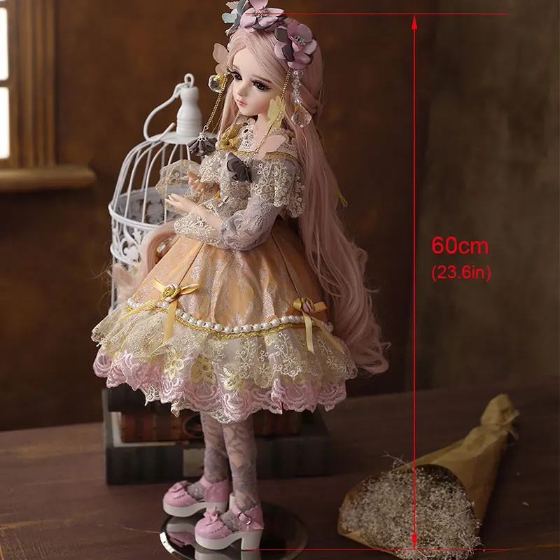 BJD кукла 1/3 BJD силиконовые детские куклы 60 см шарнирная кукла принцесса кукла реалистичный шар мягкие игрушки для девочек подарок с наряд