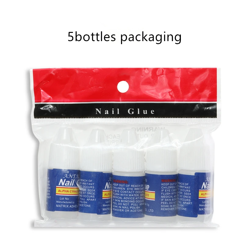 Быстросохнущий клей для ногтей 5 шт. * 3 г Искусственное искусство искусственные