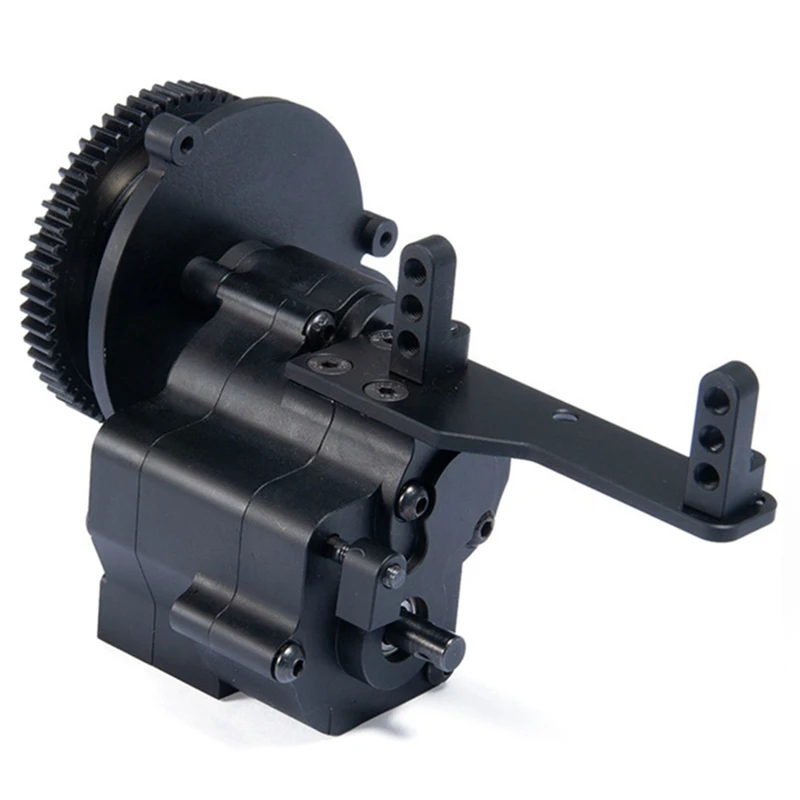 

Metal CNC 2 Speed Transfer Transmission Gear Box Center Gearbox with Gearbox Cover for 1/10 RC Crawler Car Axial Wraith
