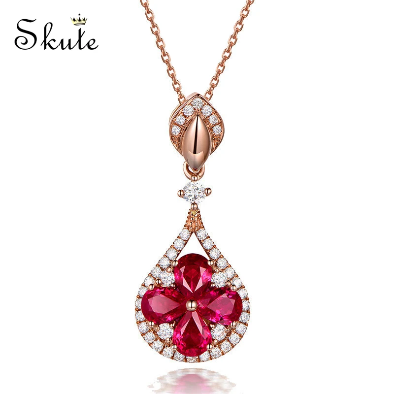 Skute Блестящий Кристалл розовое золото цвет капли воды кулон для женщин розовый CZ
