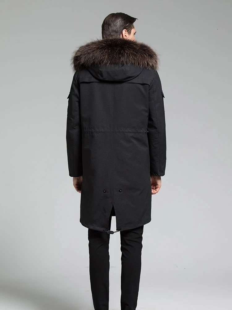 Парка пальто с натуральным мехом Длинная зимняя куртка подкладка из