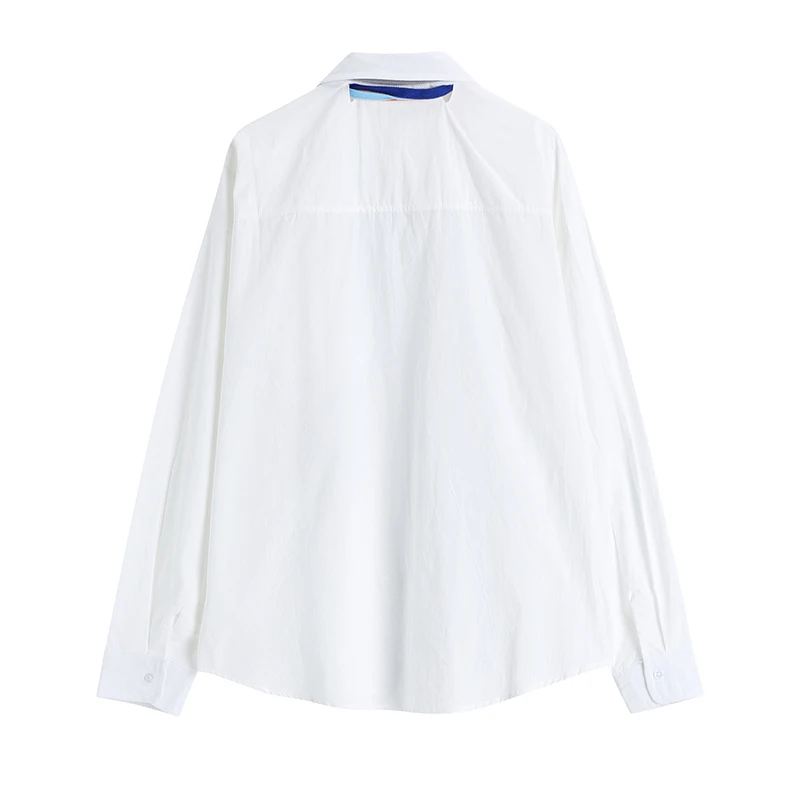 

IEQJ 2021 new summer fashion women shirt turn-down collar full sleeves single breasted drawstring shirt female blouse WR40100L