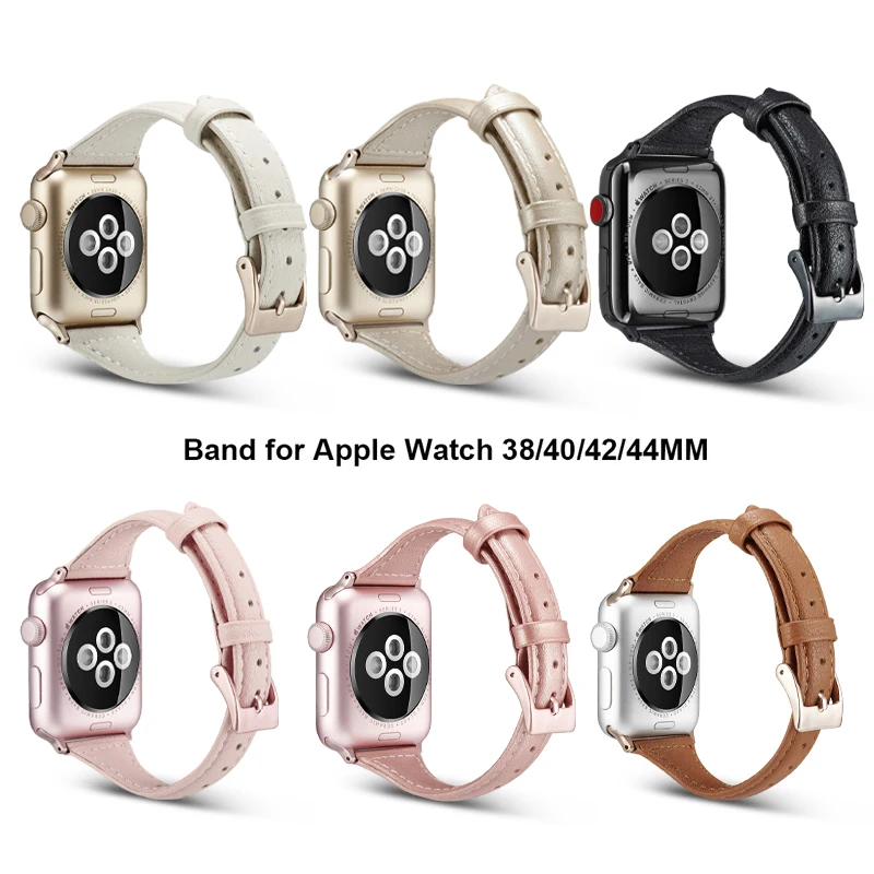 Ремешок кожаный для Apple Watch Series 5 4 3 2 1 браслет iWatch 38 мм 40 42 44 аксессуары часов |