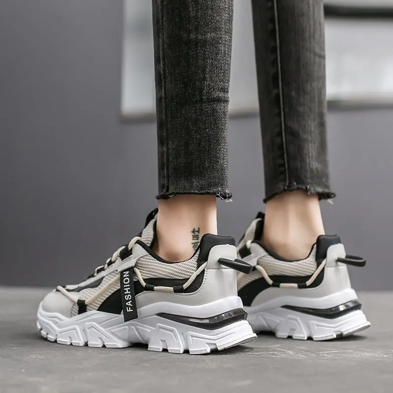 

Fashion Women Shoes Korean Breathable Women's Platform Sneakers Thick Sole Spring Chunky Sneakers Female Vulcanize Shoes Woman