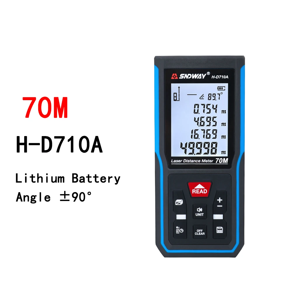 SNDWAY Laser Distance Meter 40m 50m 70m 100m 120m Rangefinder Digital Range Finder Trena Roulette Ruler Measuring Tape | Инструменты