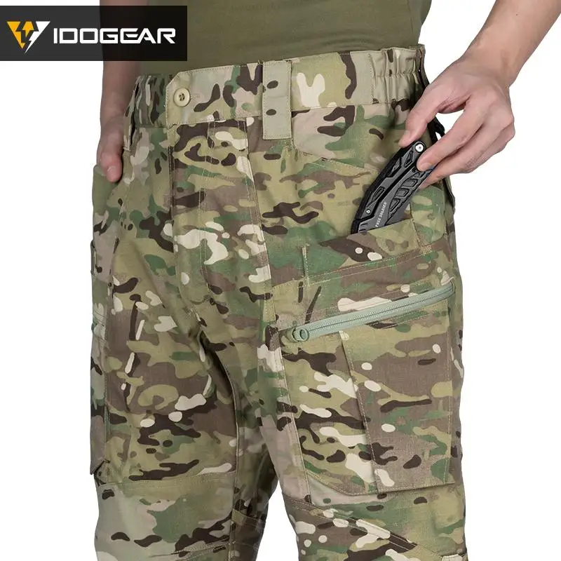 Цена IDOGEAR тактические мужские шорты, камуфляжные шорты-карго, спортивные камуфляжные уличные мужские городские военные брюки, охотничьи функцио...