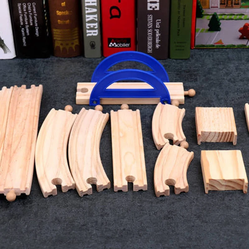

Wooden Building Rail Car Urban Traffic Building Blocks Boys and Girls Assembling Car Toys