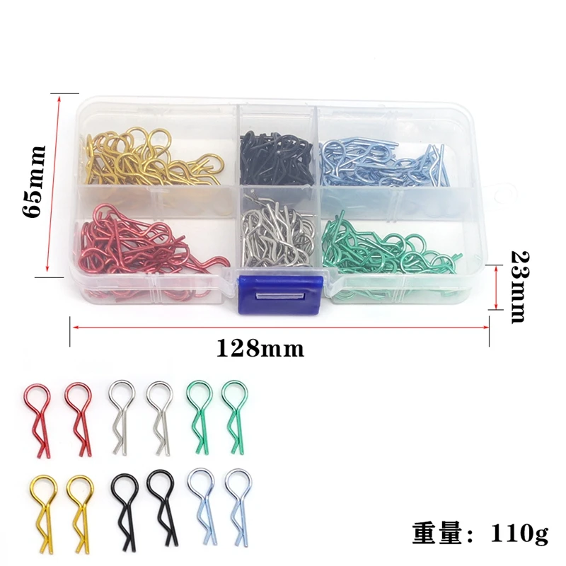 180 Pcs RC Car Metal Bodyshell Clips Pins R Shape Tool Box for Traxxas TRX4 1/10 Buggy Rock Crawler Models | Игрушки и хобби