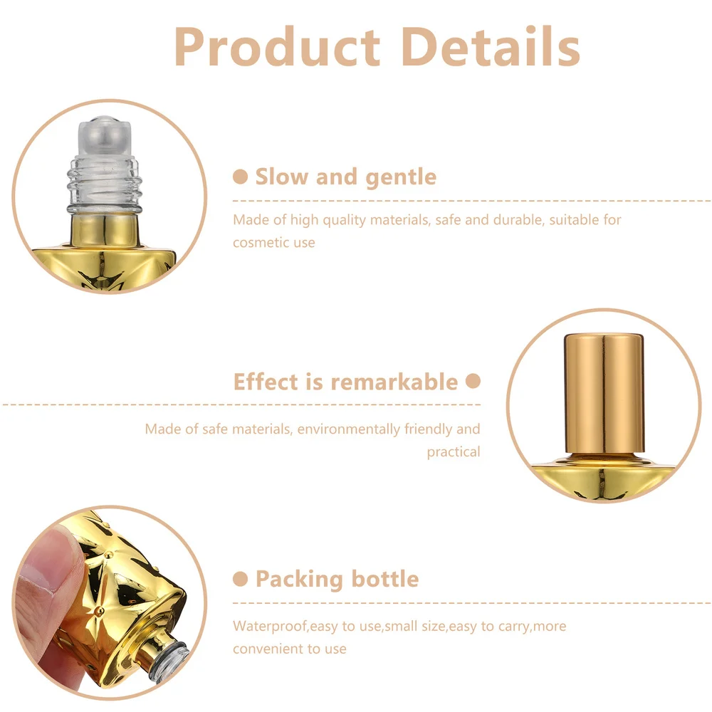 

2pcs Lotion Roll on Bottle Glass Perfume Bottle 10ml Refillable Bottles