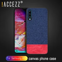 accezz for samsung galaxy a50 phone case luxury fabric soft tpu canvas cloth phone ultra thin back cover shockproof funda coque