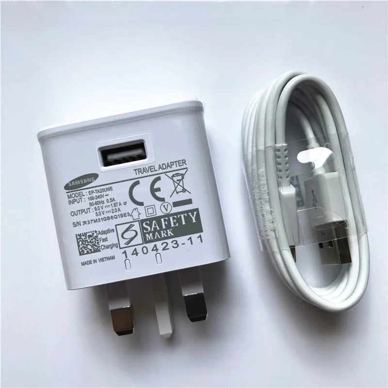 Оригинальное Адаптивное быстрое зарядное устройство Samsung UK 9 В/1 67 А USB адаптер для