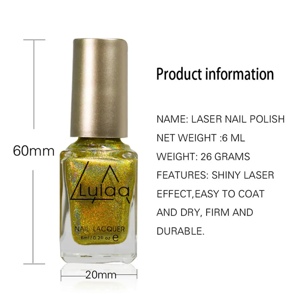 6 мл Лак для ногтей металлический эффект искусства ногтя длительный