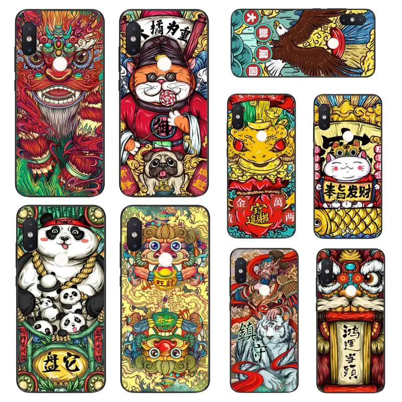 

YNDFCNB Chinese style illustration Phone Case For Xiaomi Mi8 9 10 9T 5 6 A1 A2Lite 9SE 8SE Mi8lite Mix2 Max3 F1