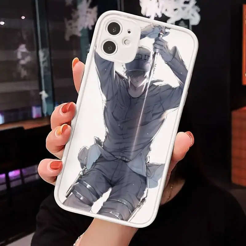 

Cells at Work! Code Black Phone Case Matte Transparent for iPhone 7 8 11 12 s mini pro X XS XR MAX Plus cover funda