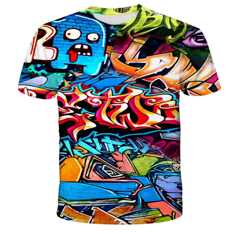 

3D Popular Graffiti T Shirts Kids 2020 Summer Hot Sell Short Sleeve Fashion Baby Clothes Casual Art T-shirt Cool Tops Camisetas