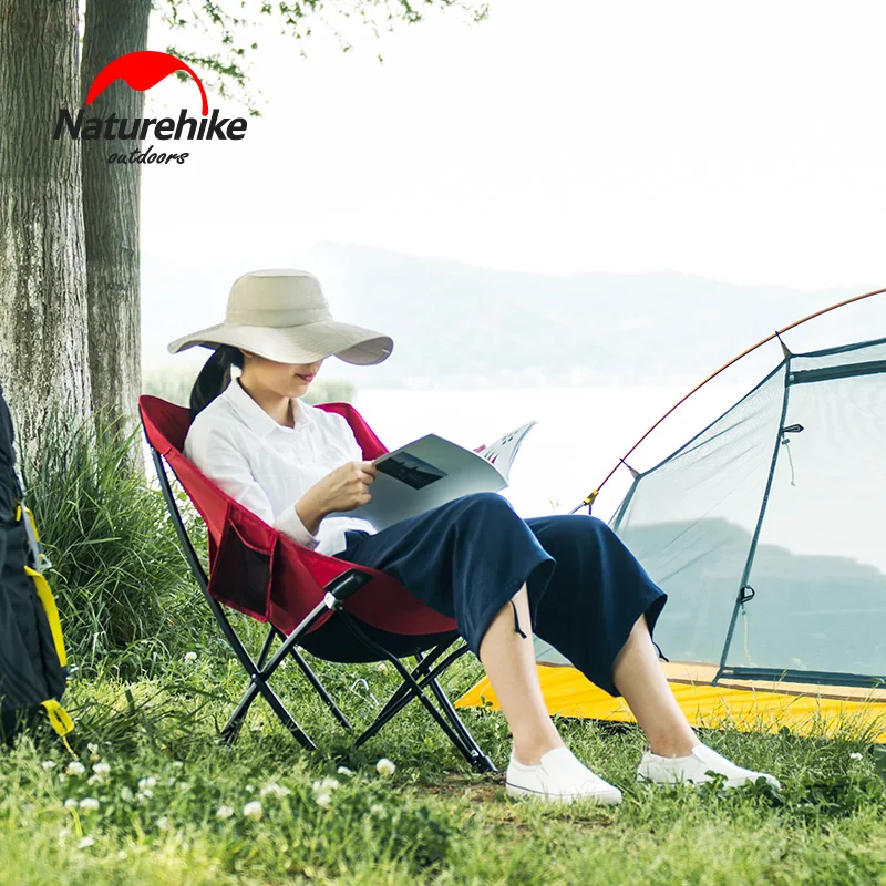 구매 NatureHike 휴대용 접이식 의자 캠핑 하이킹 원예 바베큐 등받이 의자 접이식 의자 간단한 Mazar Beach Moon Chair