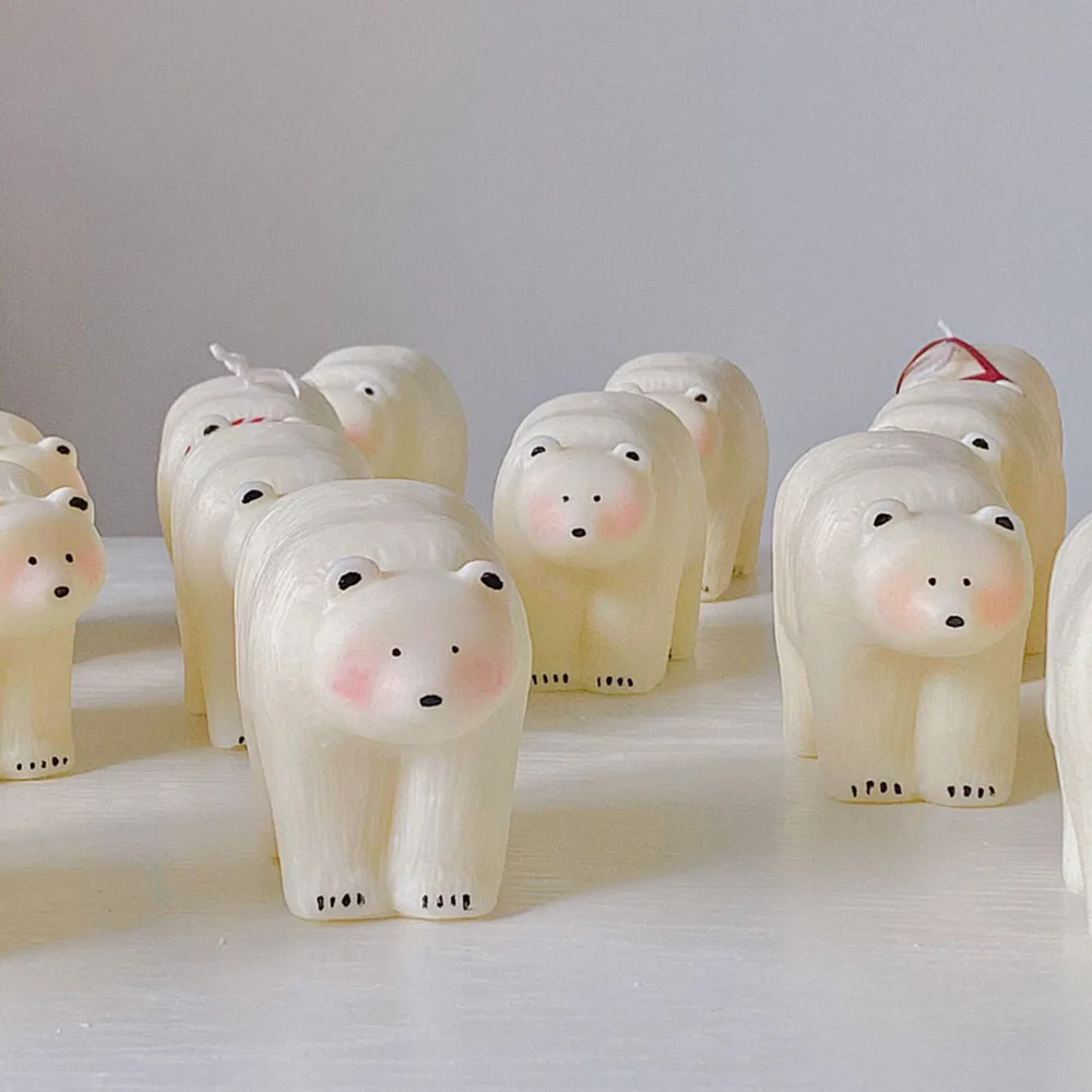 

1pcs Simulation Bear Shape Candle Silicone Mold Cute Animal Shape Brown Bear Polar Candle Silicone Candle Making Cake Baking