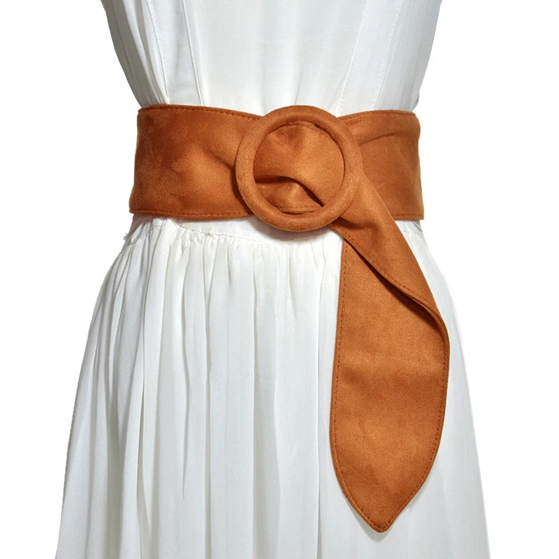 Женские тканевые ремни чистый цвет круглая пряжка поясной ремень для брюк джинсы