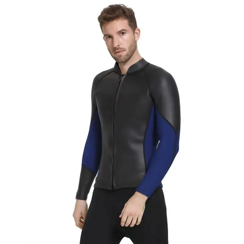 

Мужские Гидрокостюмы из высококачественного неопрена, блузка на молнии 3 мм для дайвинга, куртка с длинным рукавом для дайвинга, серфинга, С...