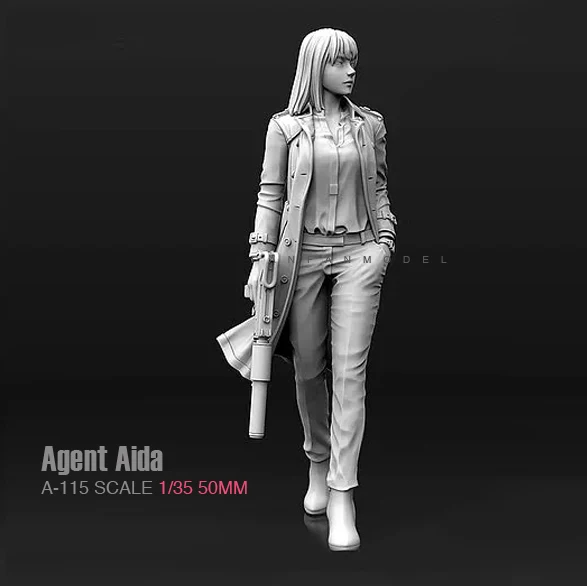 1/35 (50 мм) Полимерные наборы агент Aida женщина солдат gunner смола самосборка