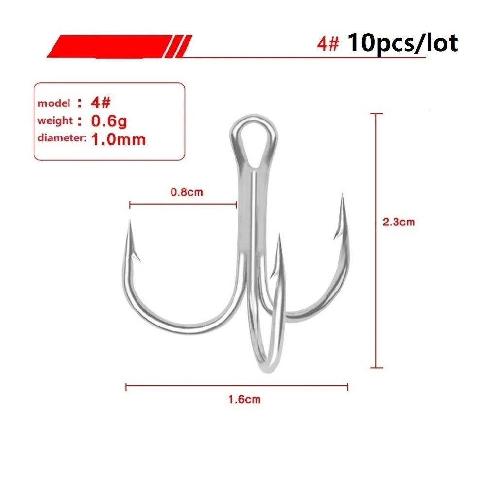 10-50 шт./лот рыболовные тройные Крючки 2 #-10 # крючки с бородкой из