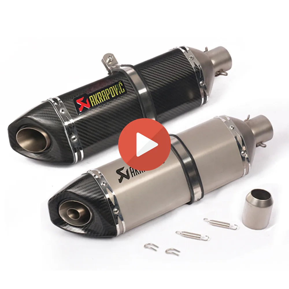 Универсальный мотоцикл Akrapovic выхлопной модифицированный глушитель для KAWASAKI ZX-6R Ninja 400 GSR600 FZ6 MT07 R3 RC 390 ATV Dirt Pit Bike