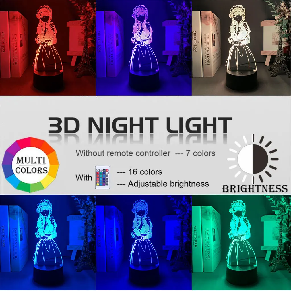 Can't Communicate Anime 3D Lamp for Kids Bedroom Decoration Nightlight USB Battery Touch Sensor Color Changing Night Light Gift | Лампы и