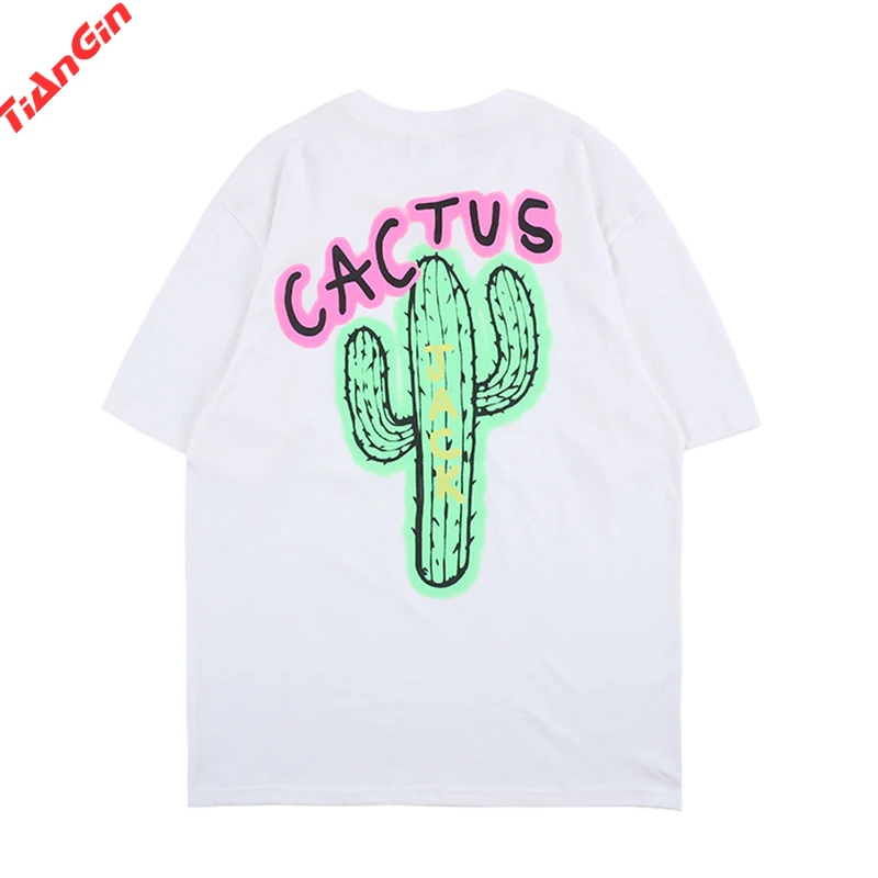 

Short-sleeved O-neck Men 's T-shirt Cactus Casual Loose Cool Top Print 2021 New Summer Hot Sale Fashion Tees Short Sleeve Cotton