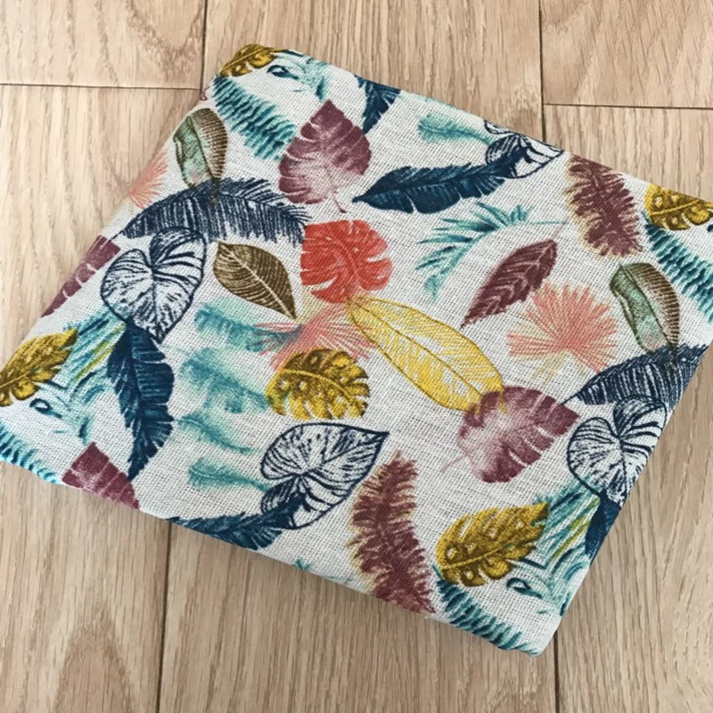 Винтажная ткань с бабочками напечатанная полиэфирная льняная для шитья подушки