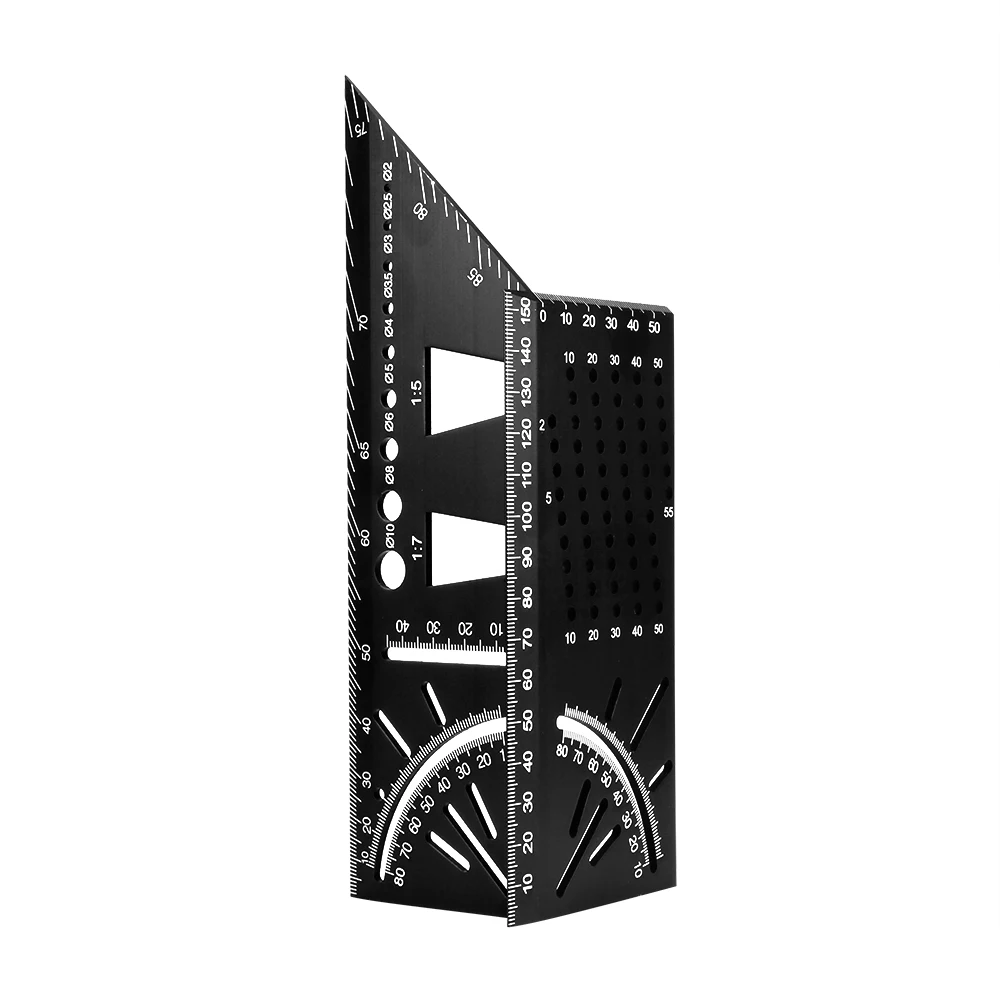 

Multifunctional Angle Ruler 45/90 Degree Aluminum Alloy Accurate Woodworking Square Angle Ruler Marking Gauge Carpenter Tool