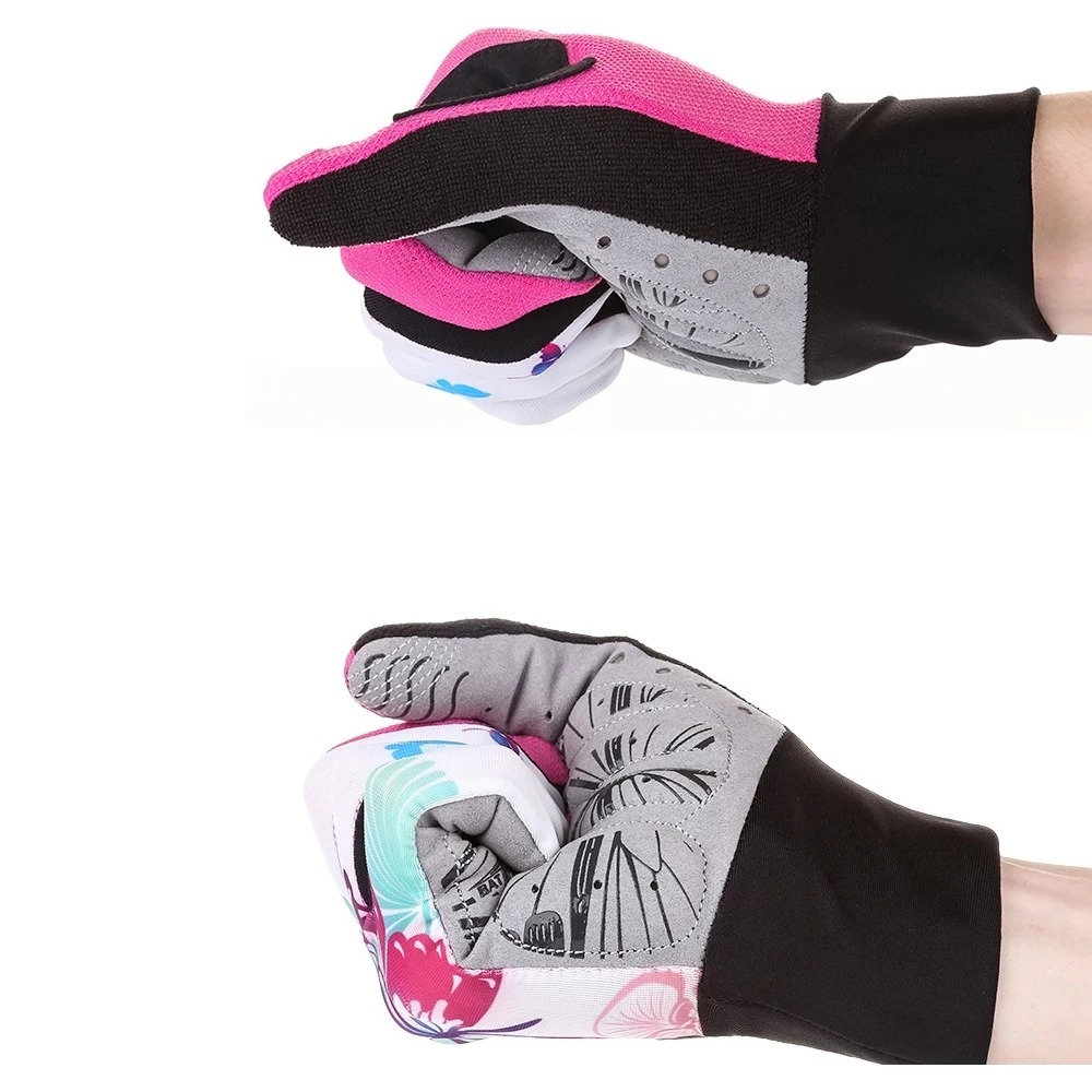 bicycle gloves full finger women Pink cycling bike summer Breathable Anti-slip MTB | Спорт и развлечения