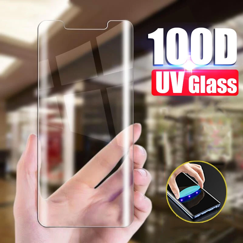 Жидкое закаленное стекло Lamorniea 100D с полным клеем для Huawei P40 Pro защита экрана УФ P30 P20