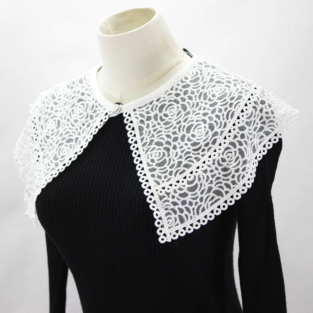 Dickie цветок вышивка выдалбливают шаль платье украшение съемный фальшивый