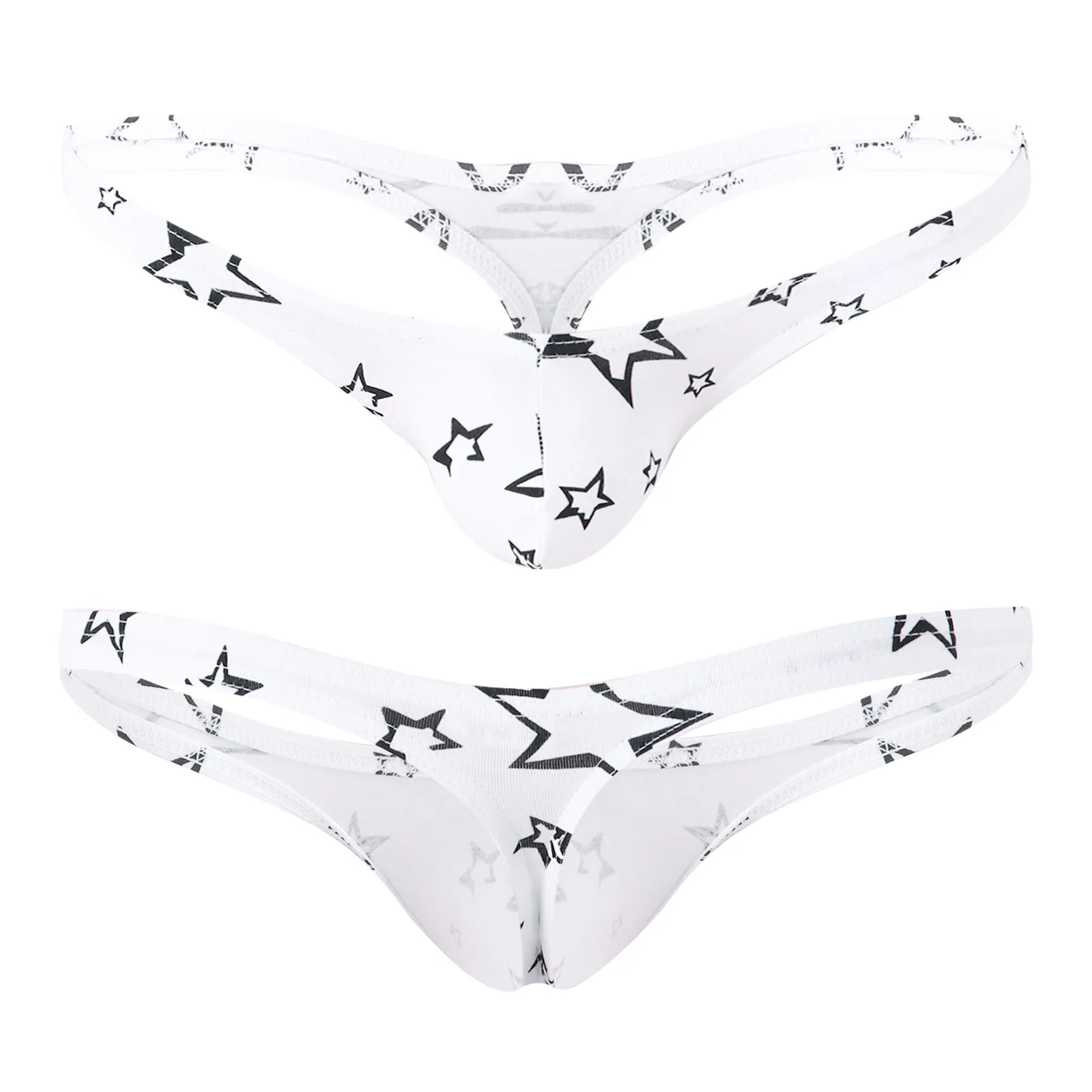 

Mens Erotic Lingerie Underpants Low Rise Elastic Waistband T-back Panties Underwear Stars Polka Dots Print G-string Thong Briefs