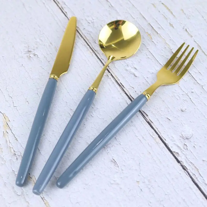 

Nordic creative steak knife and fork Western tableware stainless steel cutlery set ceramic spoon fork knife Western tableware