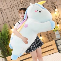 40 100cm kawaii lying unicorn plush toy soft stuffed unicorn soft dolls animal horse toys children girl pillow birthday gifts