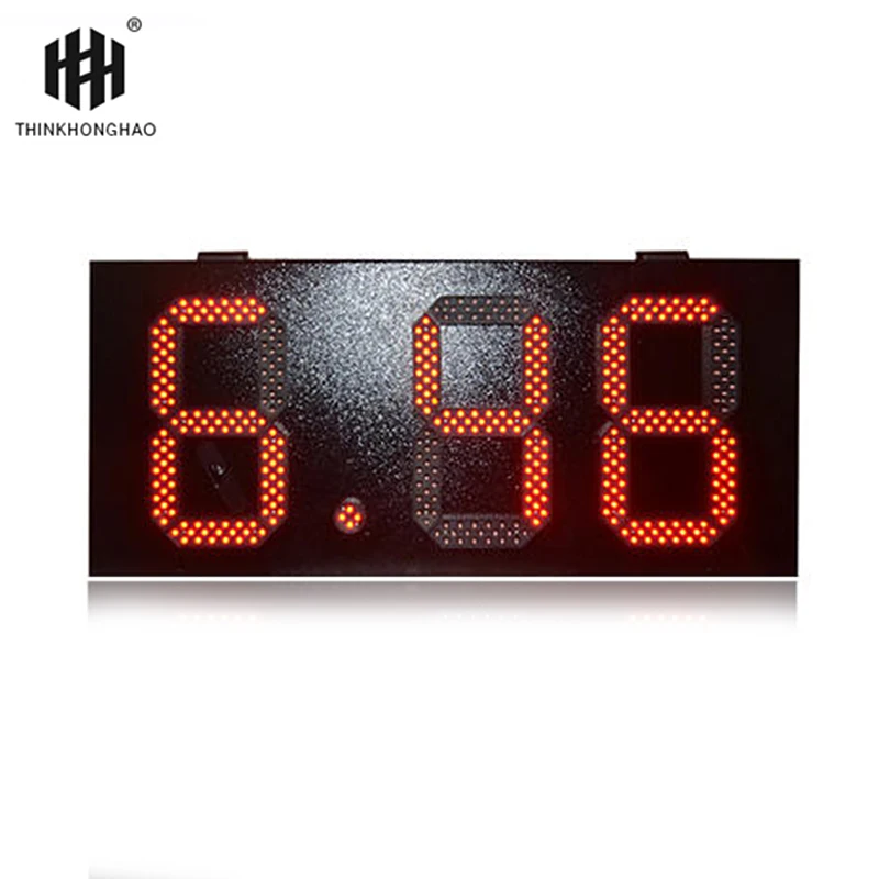 Наружный водонепроницаемый 7-секционный 12-дюймовый одиночный красный цифровой