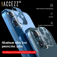 accezz back camera lens protective tempered glass screen protector cover for iphone 12 pro max mini metal ring case protection