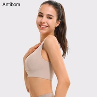 antibom sexy cross back straps sport bra women fitness shockproof adjustable yoga bra running workout gym padded underwear girls