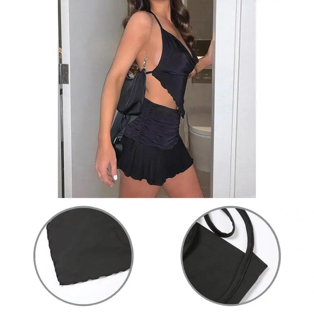 

Short Skirt Comfy Women Ruched Bandage Tank Top Tennis Skater Skirt Mini Pencil Skirts for Dating