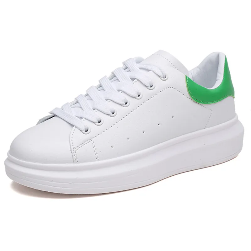 Кроссовки женские кожаные на платформе повседневная обувь плоской